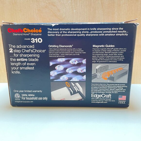 ChefsChoice Diamond Hone Knife Sharpener Model 310 Two-Stage Kitchen & Pocket Kn - Picture 4 of 15